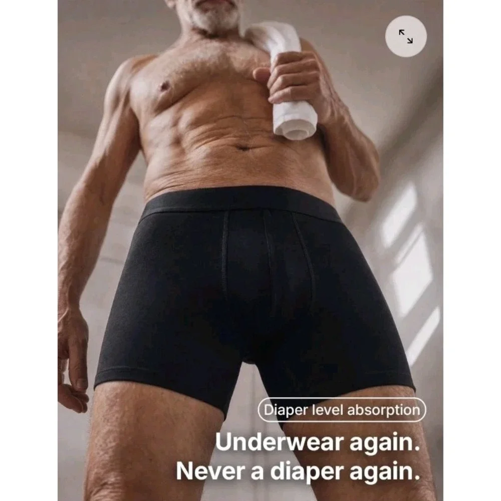 ORYKAS Maximum Absorbency Boxer Briefs Mens 5XL Set Of 4 Underwear Incontinence